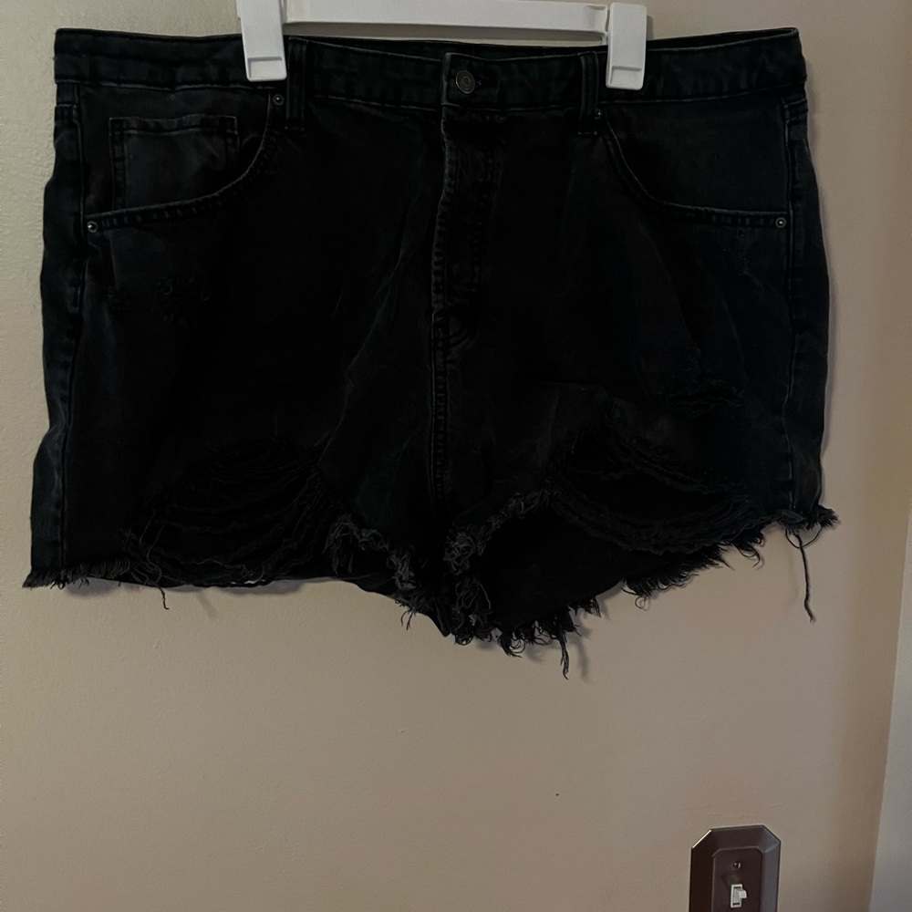 Wild Fable Black Frayed Jean Shorts